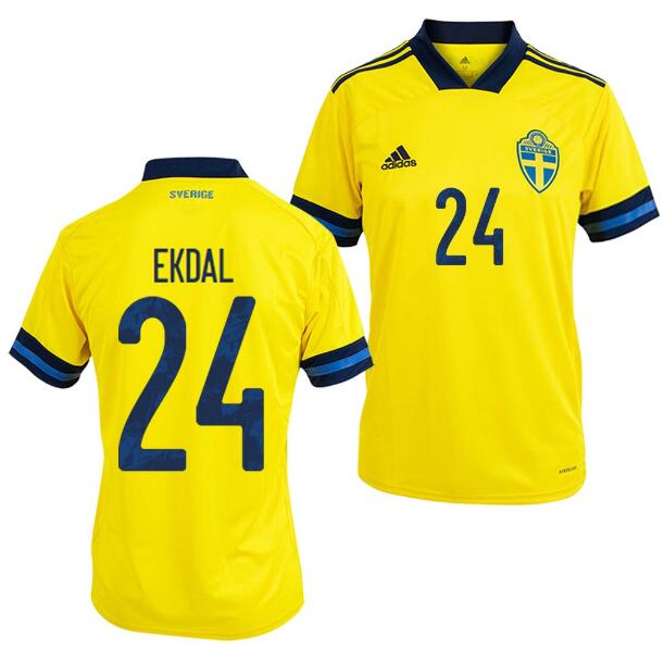 2020 EURO Sweden Home Kit Soccer Jersey Albin Ekdal #24